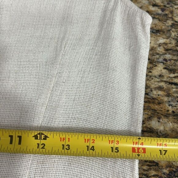 IZ California Vintage Neutral Beige Flax Blend Button Front V-neck Vest Size M - Picture 7 of 8